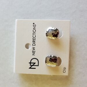 New Directions Shimmering Silver Clip Earrings